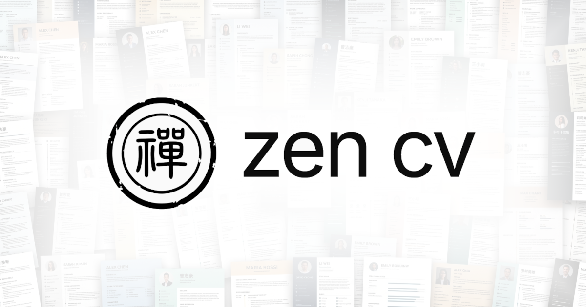 Zen CV - Create Professional Resumes in Seconds | 5 Styles